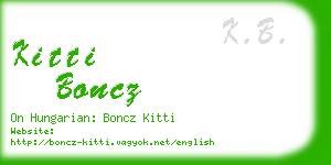 kitti boncz business card